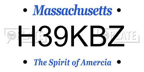 H39KBZ Massachusetts License Plate