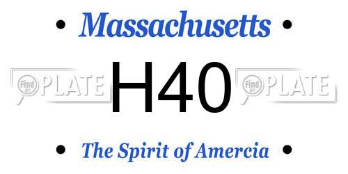 H40 Massachusetts License Plate