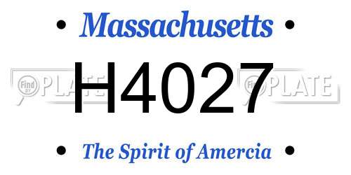 H4027 Massachusetts License Plate