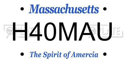H40MAU Massachusetts License Plate