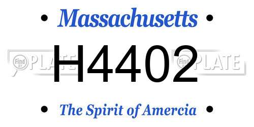 H4402 Massachusetts License Plate
