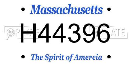H44396 Massachusetts License Plate