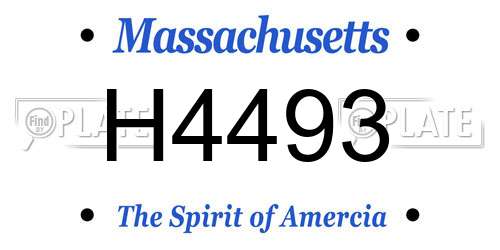 H4493 Massachusetts License Plate