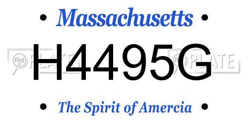 H4495G Massachusetts License Plate