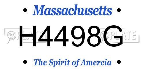 H4498G Massachusetts License Plate