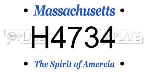 H4734 Massachusetts License Plate