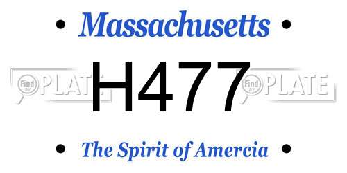 H477 Massachusetts License Plate