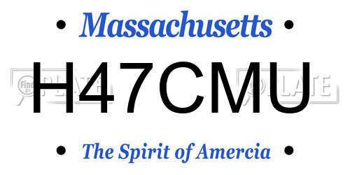 H47CMU Massachusetts License Plate