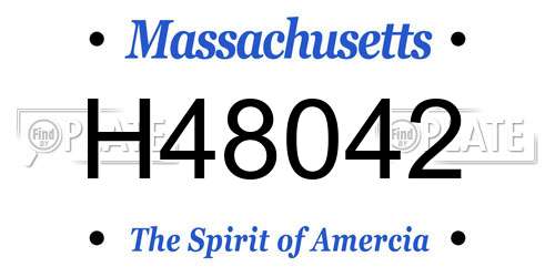 H48042 Massachusetts License Plate