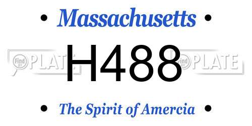 H488 Massachusetts License Plate