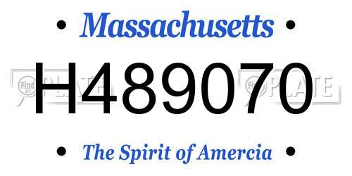 H489070 Massachusetts License Plate
