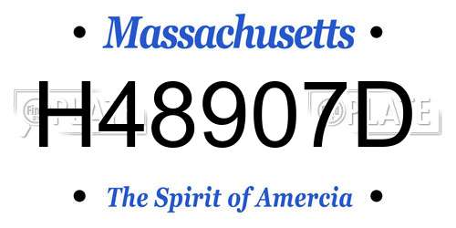 H48907D Massachusetts License Plate