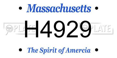 H4929 Massachusetts License Plate