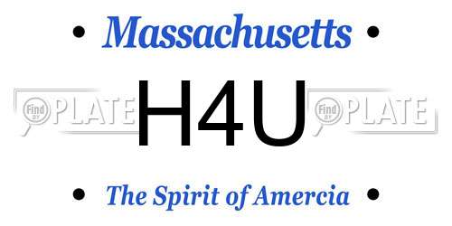 H4U Massachusetts License Plate