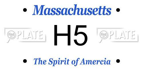 H5 Massachusetts License Plate