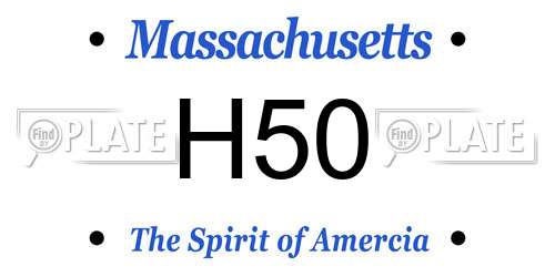 H50 Massachusetts License Plate