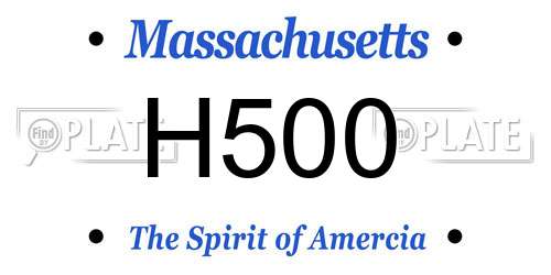 H500 Massachusetts License Plate