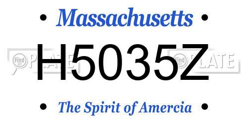 H5035Z Massachusetts License Plate