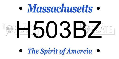 H503BZ Massachusetts License Plate