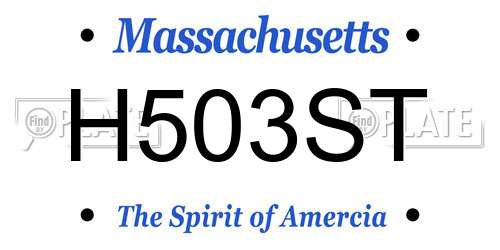 H503ST Massachusetts License Plate