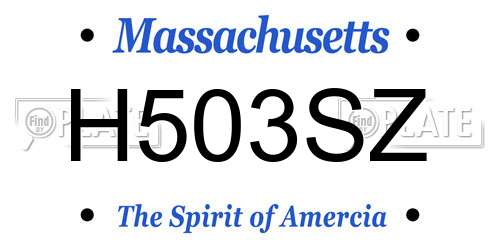 H503SZ Massachusetts License Plate