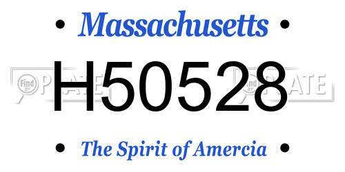 H50528 Massachusetts License Plate