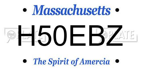 H50EBZ Massachusetts License Plate