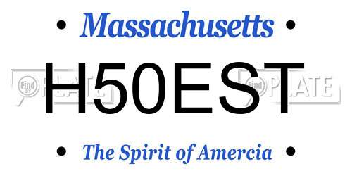 H50EST Massachusetts License Plate