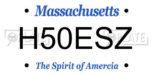 H50ESZ Massachusetts License Plate