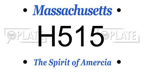 H515 Massachusetts License Plate