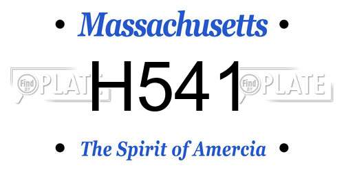 H541 Massachusetts License Plate