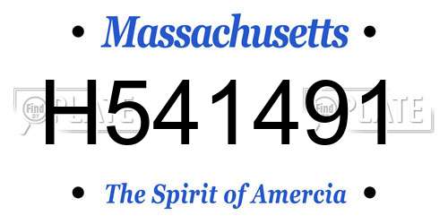 H541491 Massachusetts License Plate