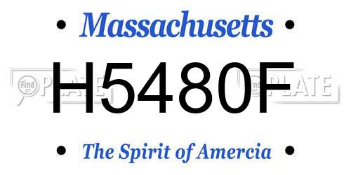 H5480F Massachusetts License Plate
