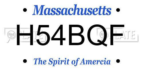 H54BQF Massachusetts License Plate