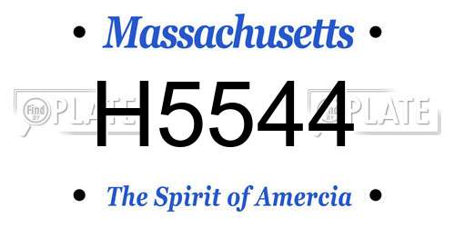 H5544 Massachusetts License Plate