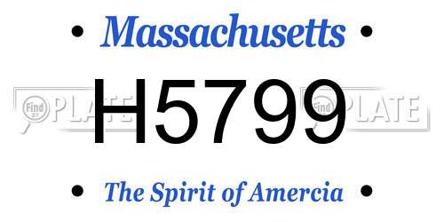 H5799 Massachusetts License Plate