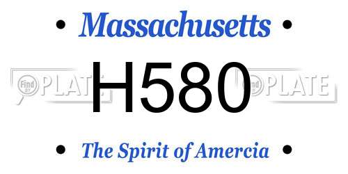 H580 Massachusetts License Plate