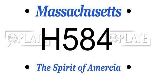 H584 Massachusetts License Plate