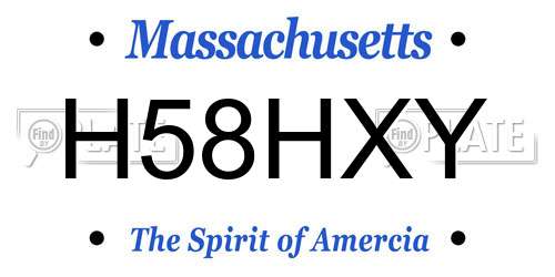 H58HXY Massachusetts License Plate