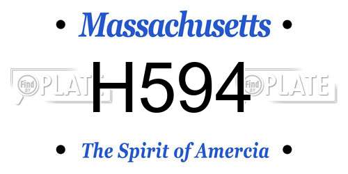 H594 Massachusetts License Plate
