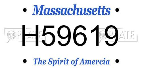 H59619 Massachusetts License Plate