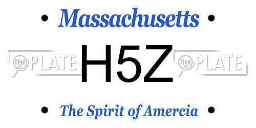 H5Z Massachusetts License Plate