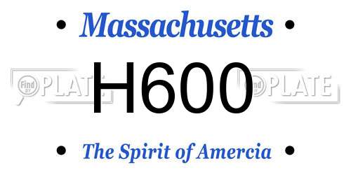 H600 Massachusetts License Plate