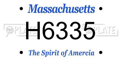 H6335 Massachusetts License Plate