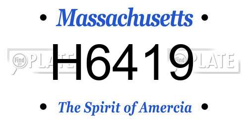 H6419 Massachusetts License Plate