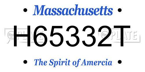 H65332T Massachusetts License Plate