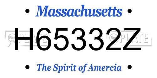 H65332Z Massachusetts License Plate