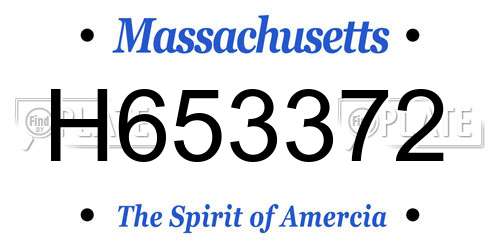 H653372 Massachusetts License Plate