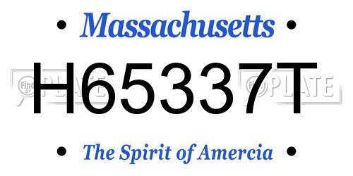 H65337T Massachusetts License Plate