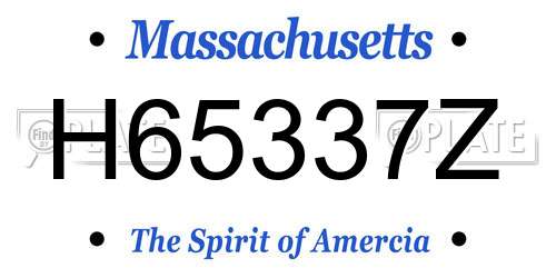 H65337Z Massachusetts License Plate